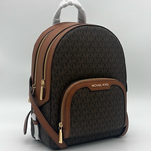 Michael Kors Medium Jaycee Zip Packet Backpack Brown - Picture 1 of 14